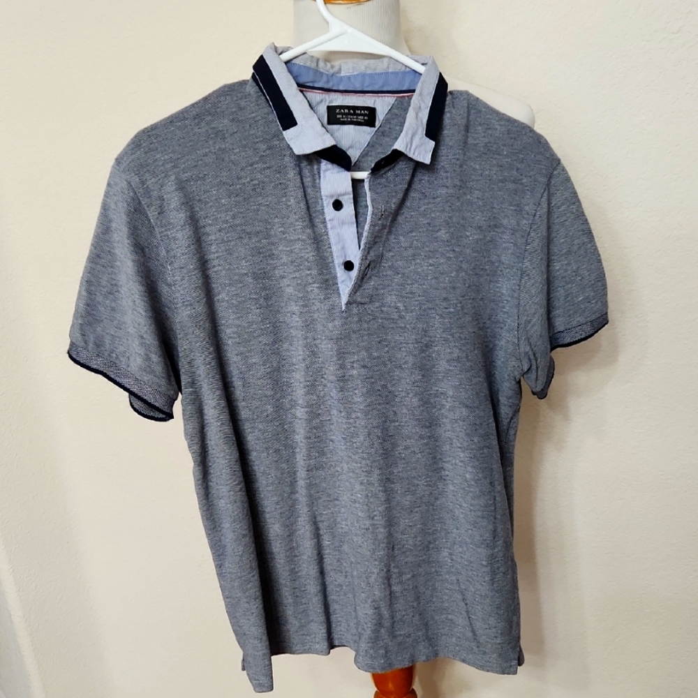 Men's Medium Navy Zara Polo